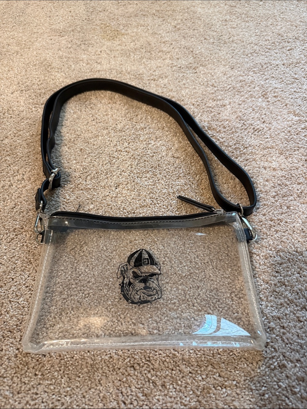 Clear UGA short strap bag